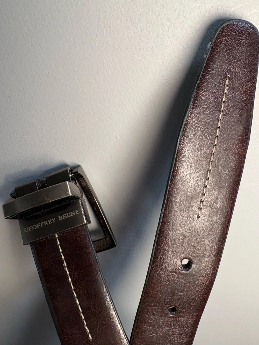 Geoffrey Beene Brown & Black Reversible Buckle Leather Belt